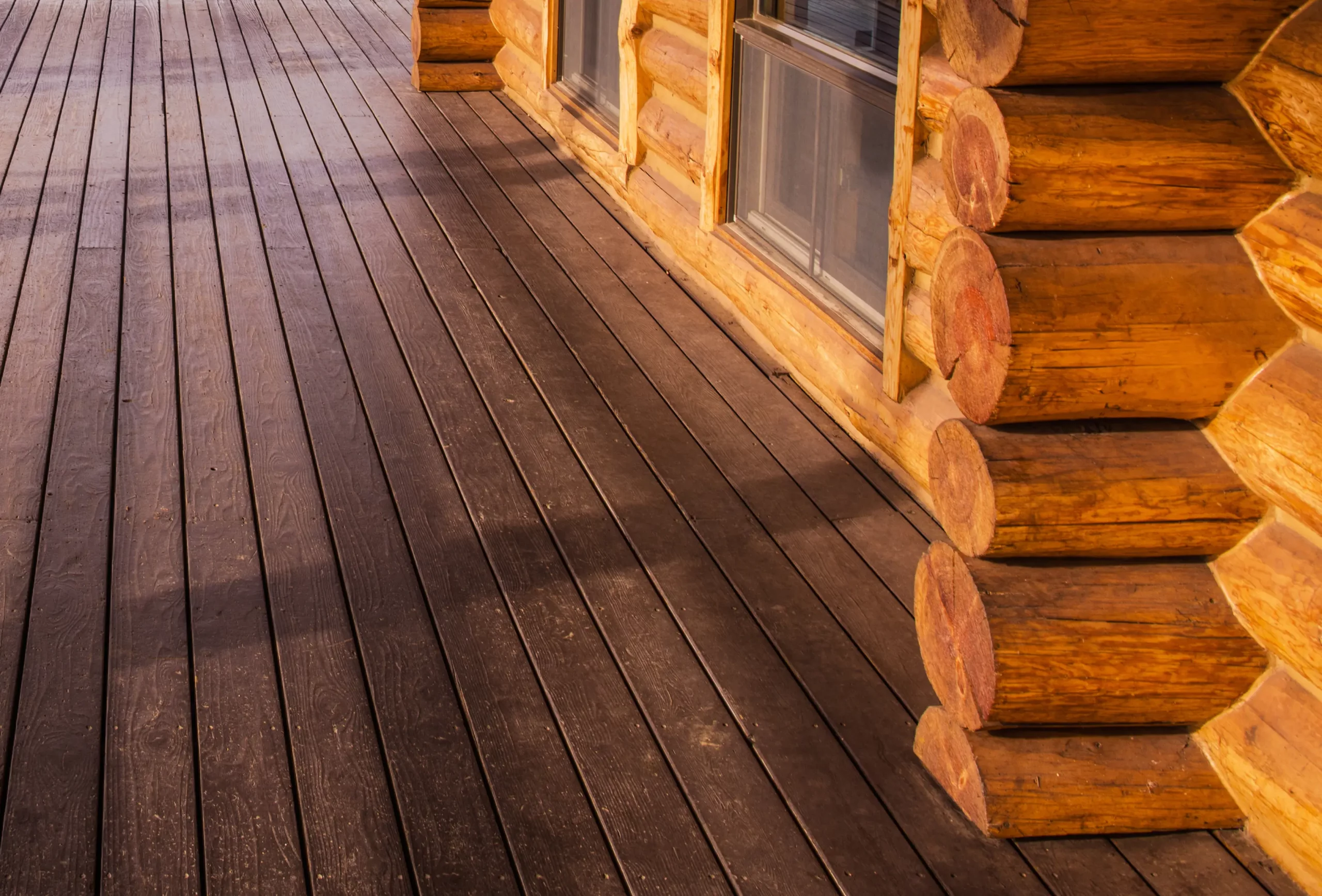 log-home-cabin-and-wooden-porch-floor-close-up